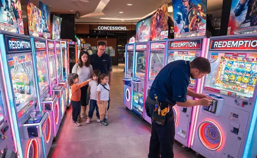 Cinema arcade lobby install